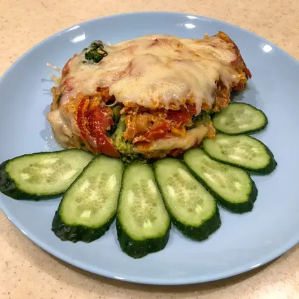 Брокколи 🥦 с овощами под сыром