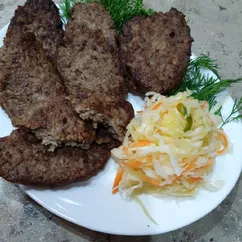 Печёночные оладьи с гречкой и тыквой