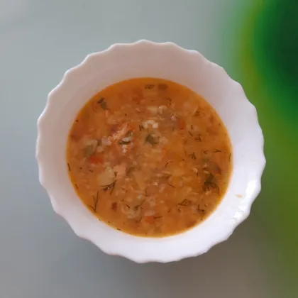 Суп с консервированной горбуши в томатном соусе