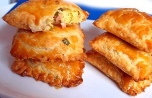 Пирожки с грибами, сыром и ветчиной