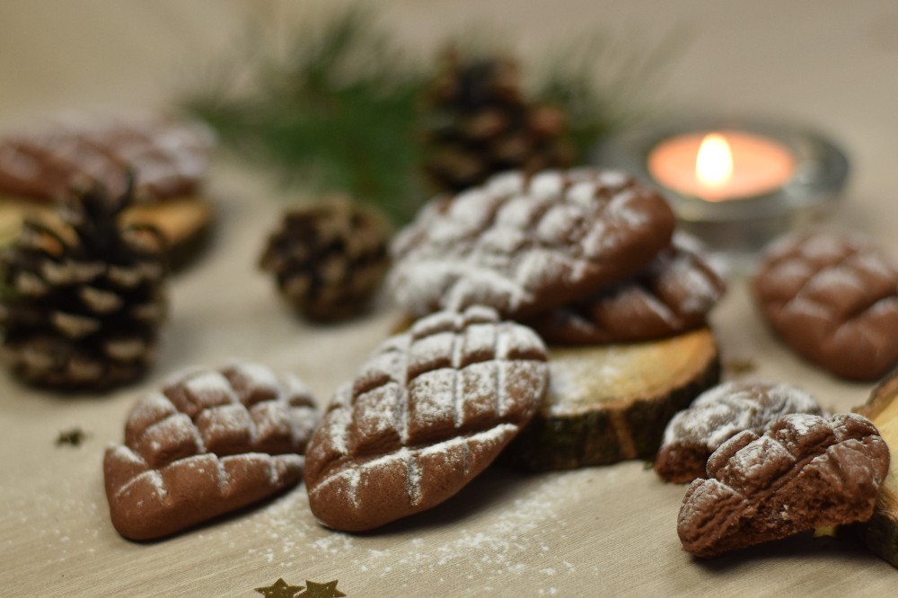 Шоколадное печенье "Новогодний лес"