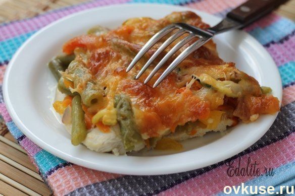 Куриный стейк с овощами