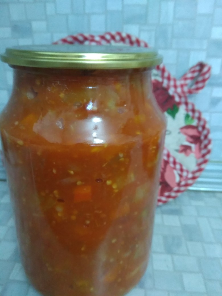 Салат из фасоли с баклажанами #заготовки