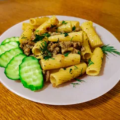 Макароны Tortiglioni с мясом