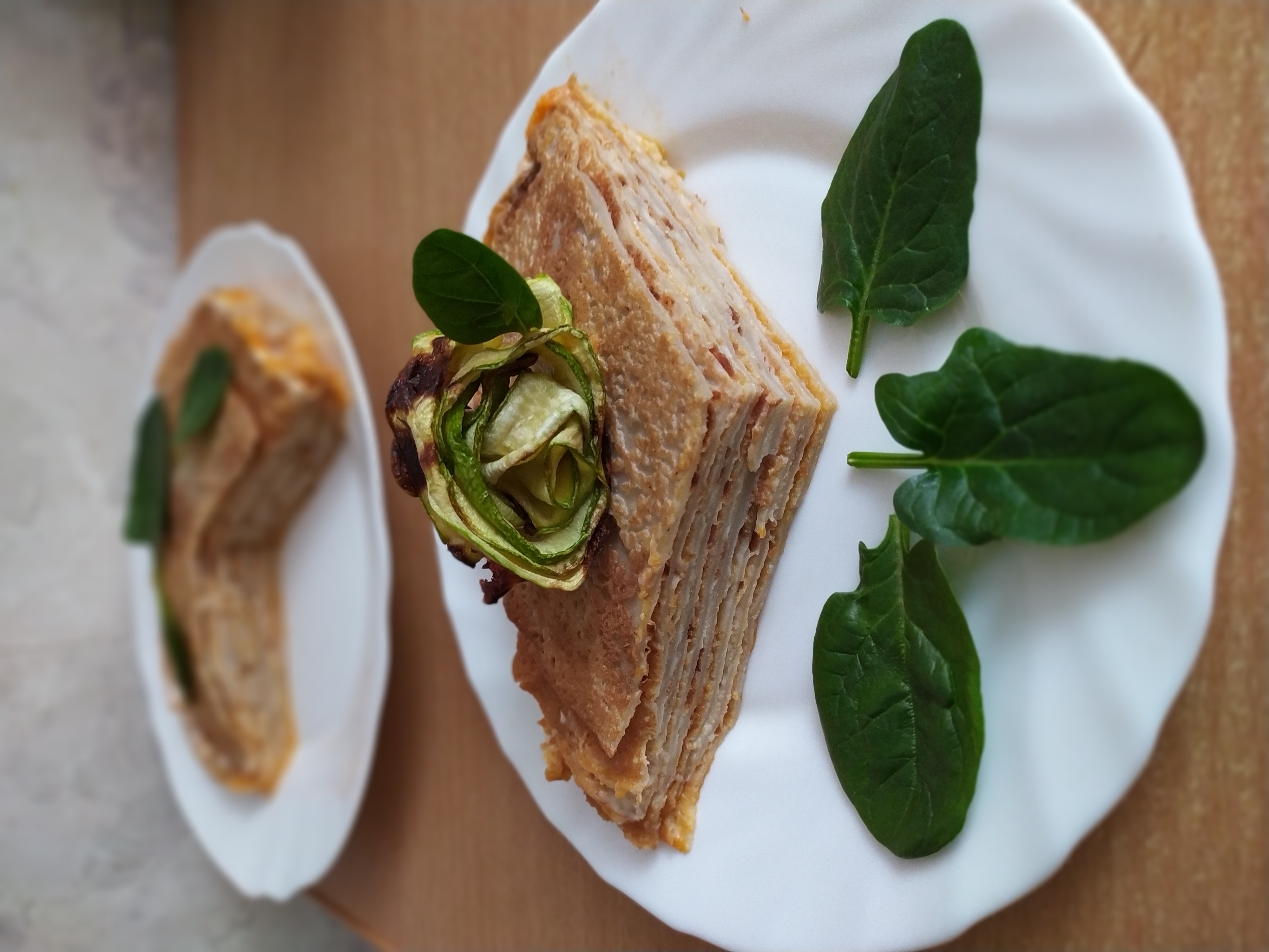 Блинный торт (пирог) с кабачковой икрой и майонезом (веганский)