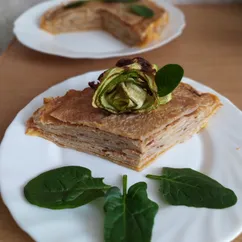 Блинный торт (пирог) с кабачковой икрой и майонезом (веганский)