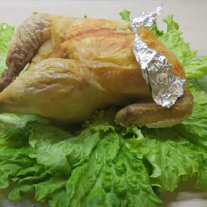 Сочная курица, запечённая в духовке на шубке из соли