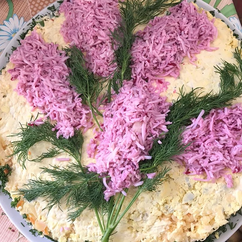Салат мимоза с печенью трески классический рецепт с фото