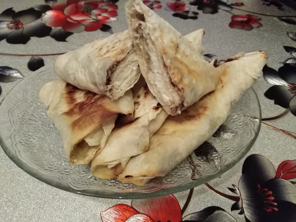 Конвертики из лаваша с творогом, бананом и нутеллой 💖