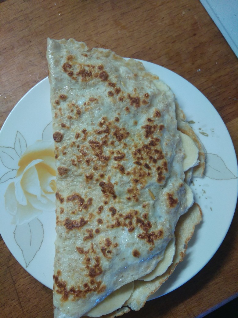 Овсяноблин с бананом и шоколадом