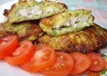 Колдуны из кабачка, с куриным филе