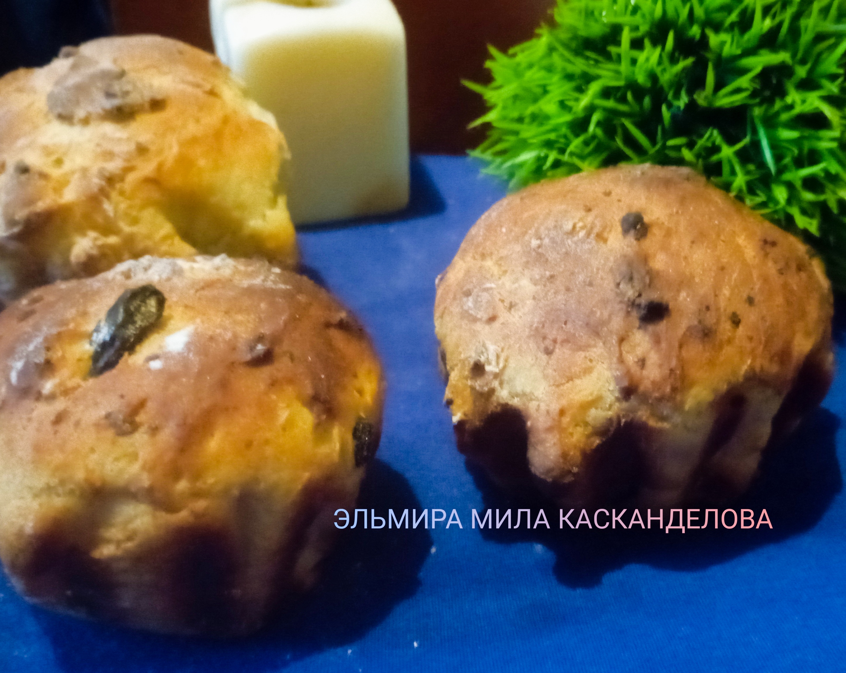 Пасхальные творожные кексы на минеральной газированной воде 