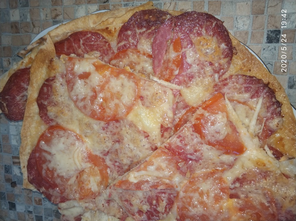 Ленивая пицца из лаваша на сковороде - рецепт приготовления с пошаговыми фото
