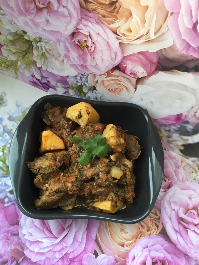 Жаркое из куриной печени (с восточными нотками)