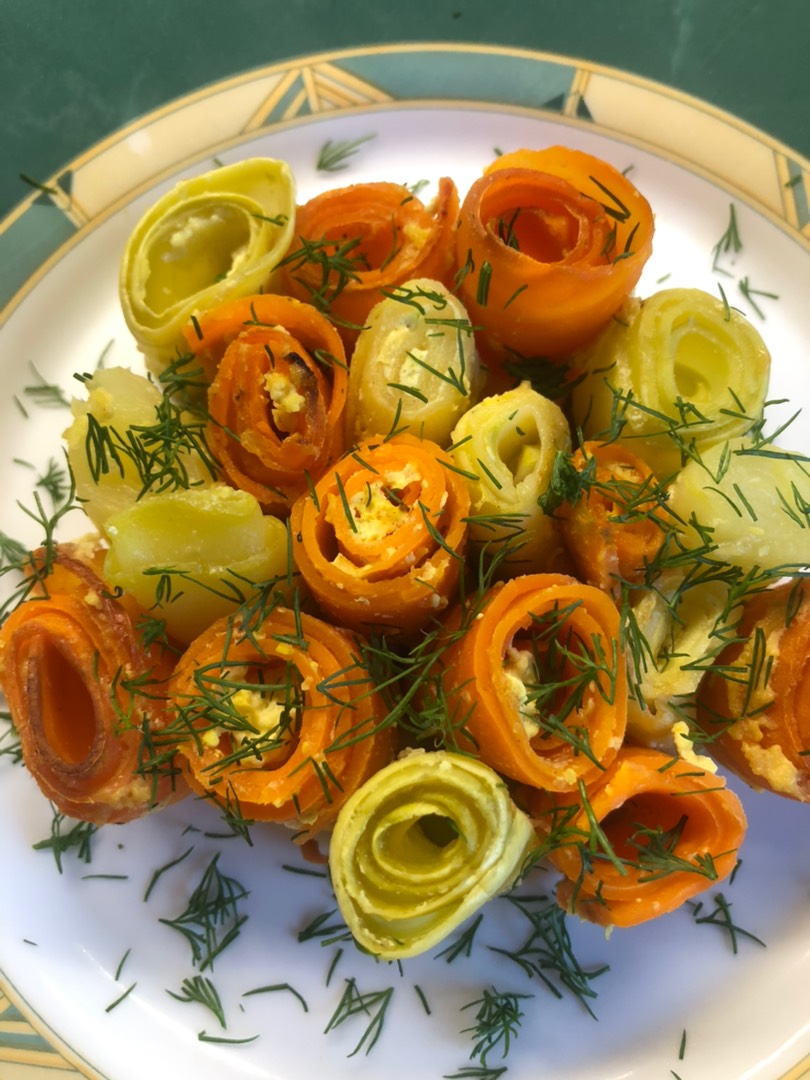 Овощные завитушки с карри