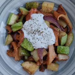  Соте из лисичек с кабачками 