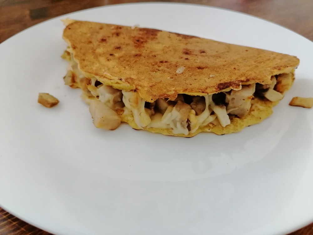 Овсяноблин с курицей и грибами