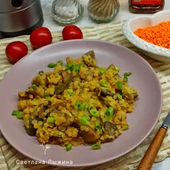 Чечевица с шампиньонами 