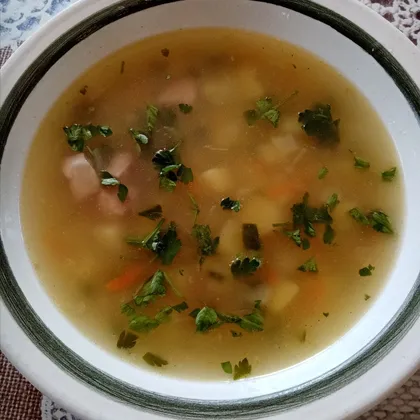 Суп из ветчины и красной чечевицы
