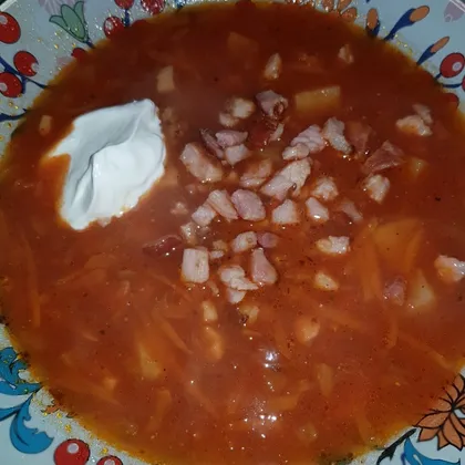 Фасолевый суп с беконом