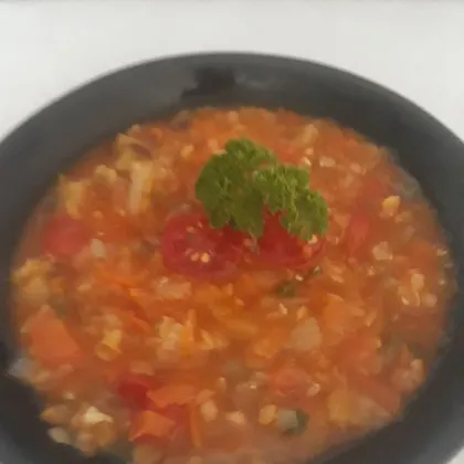 Чечевичный супчик с томатами