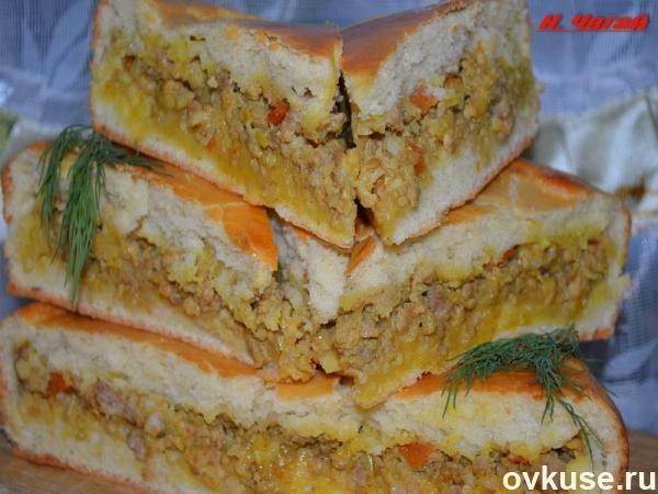 Пирог с мясом (венское тесто)