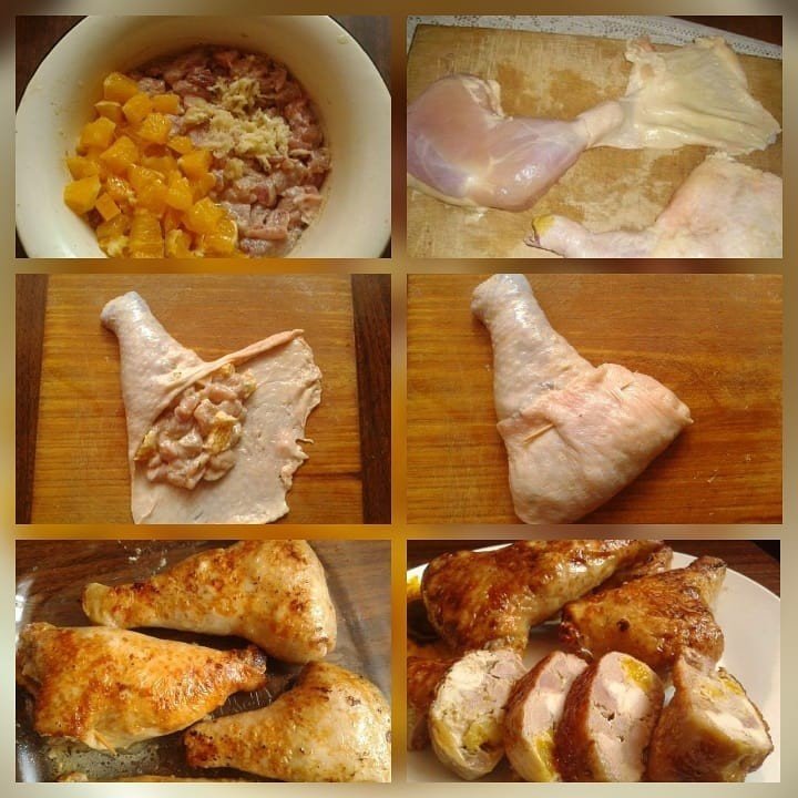 Окорочка цыплёнка с луком и баклажаном – кулинарный рецепт