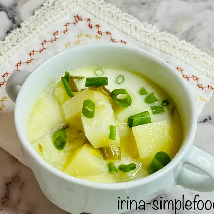 Картофельный суп с зеленым луком