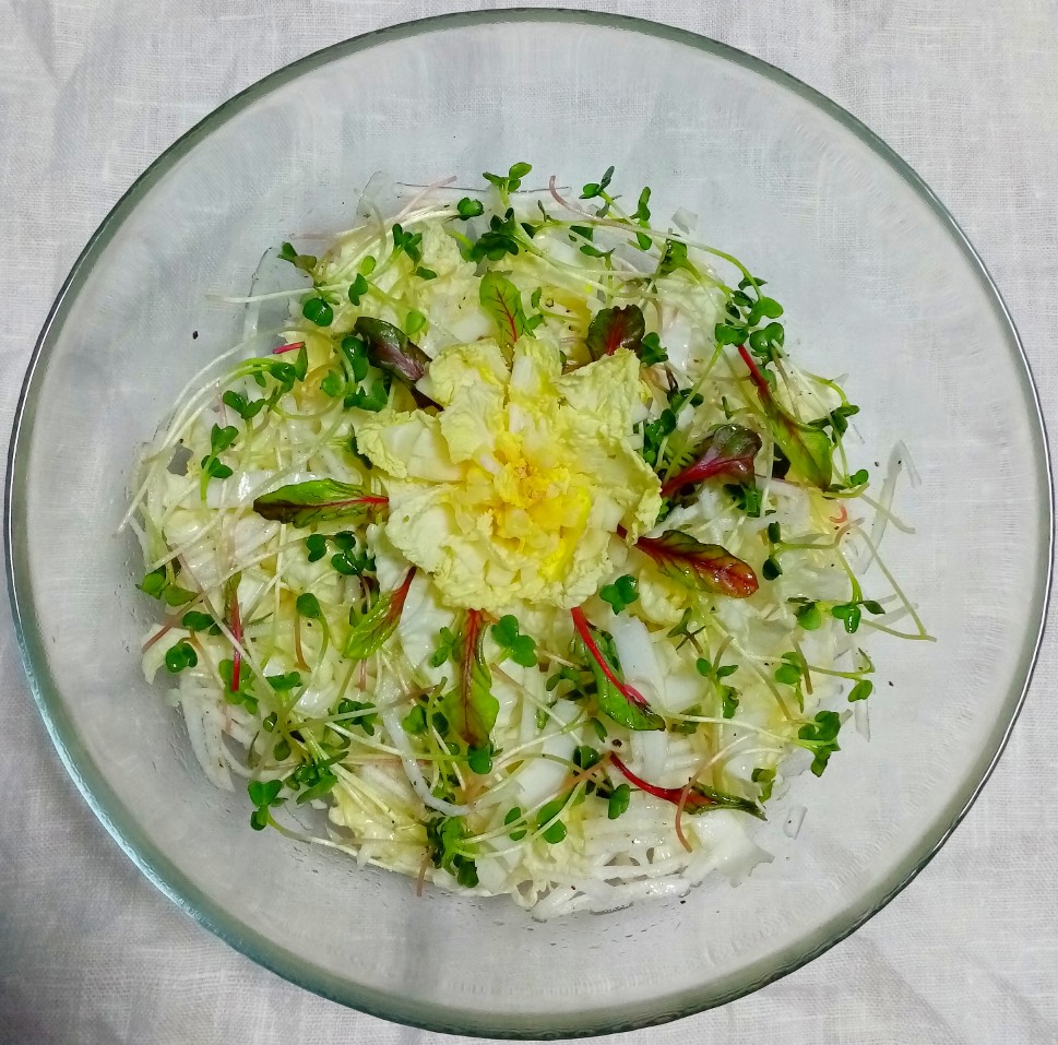 🥗Постный салат с пекинской капустой, редькой и микрозеленью