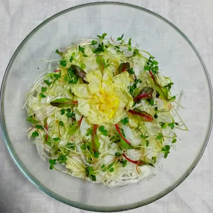 🥗Постный салат с пекинской капустой, редькой и микрозеленью