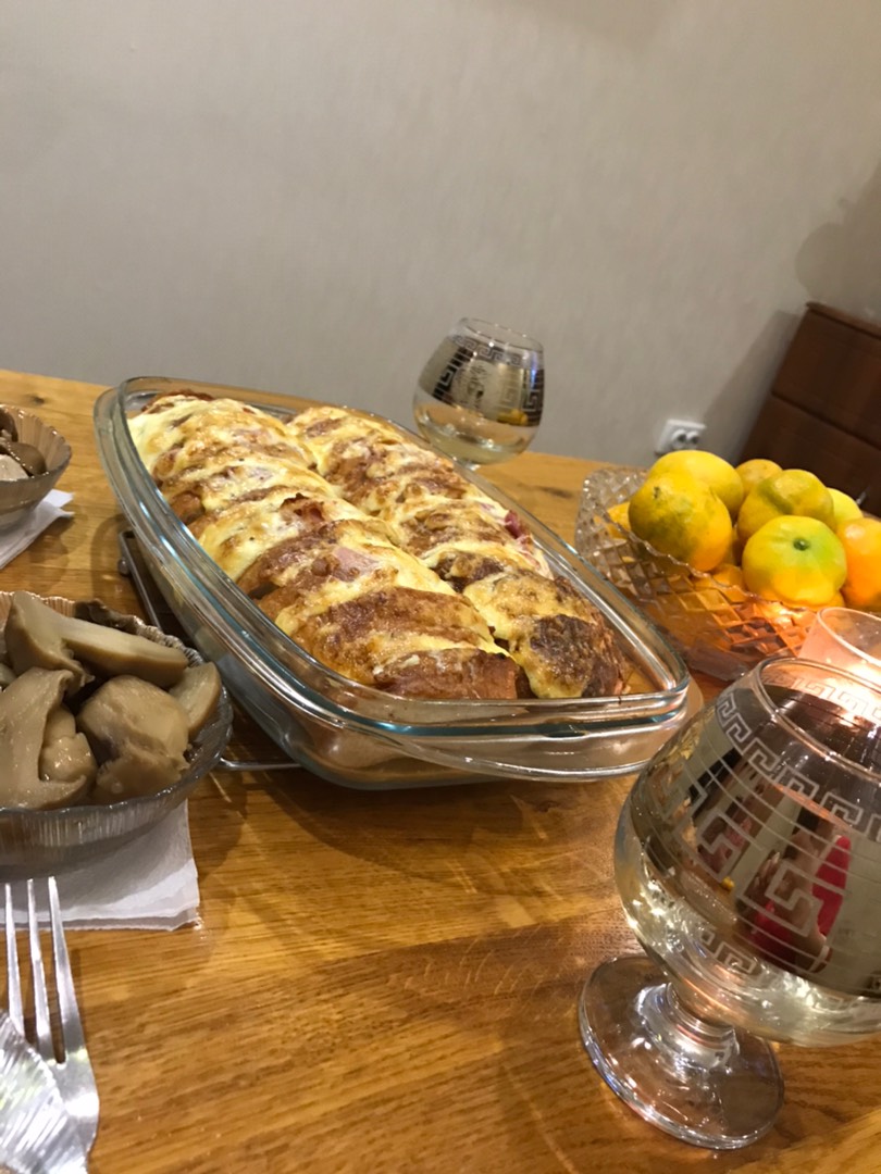 Батон «гармошка» с начинкой
