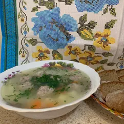 Суп рисовый с фрикадельками