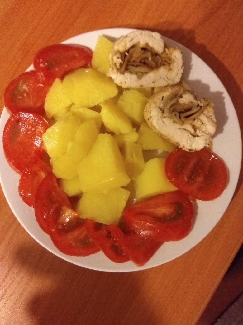 Куриный рулет с грибами