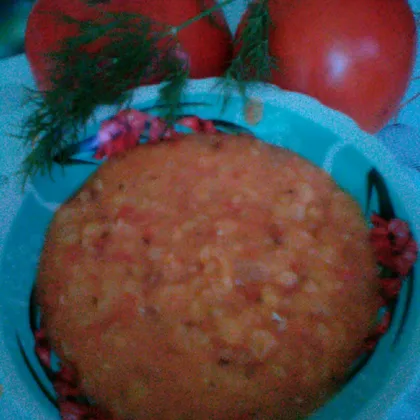 Гороховое пюре с томатами #пп 'русско-итальянское'