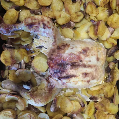 Курица запеченная в духовке с овощами