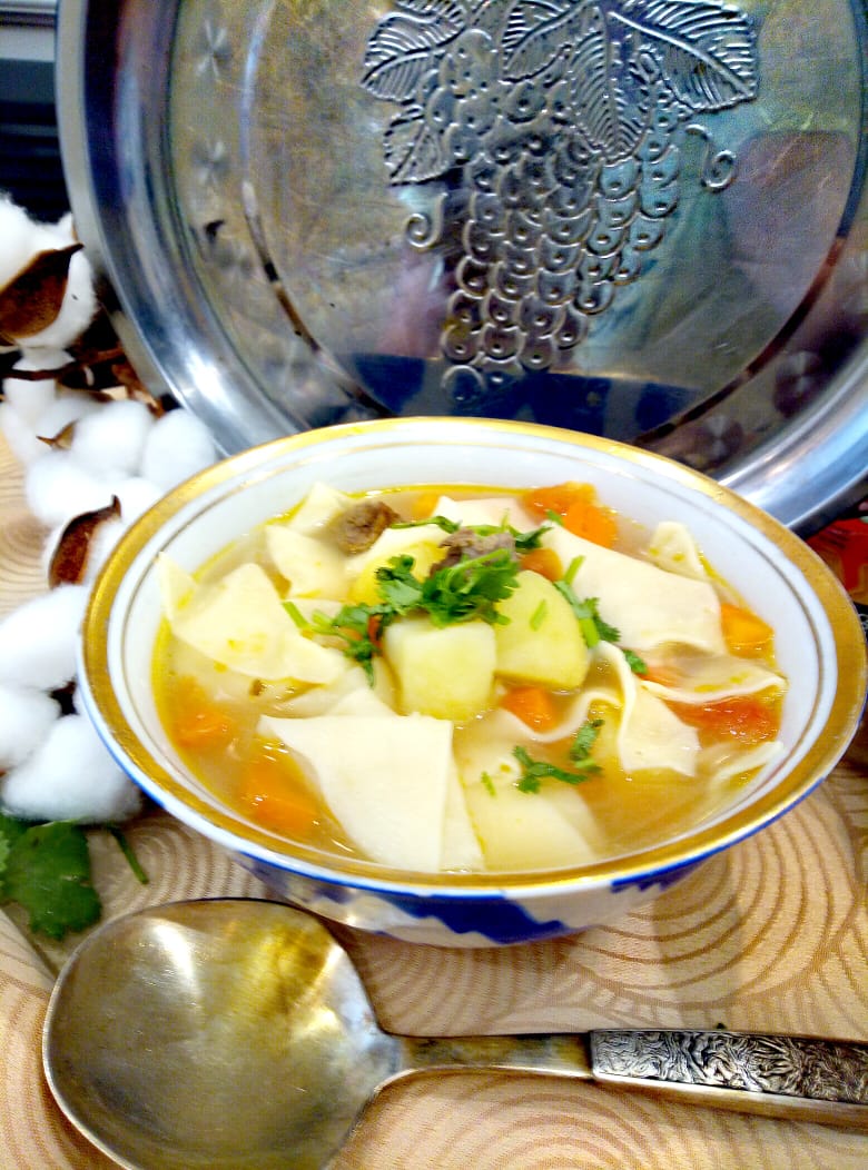 Манчиза-узбекский "жареный" суп с кусочками теста