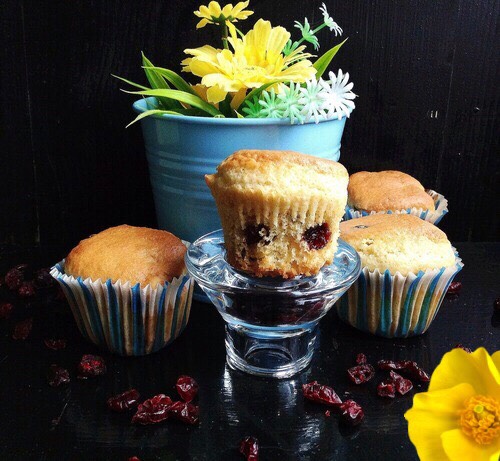 Сливочные кексы с клюквой