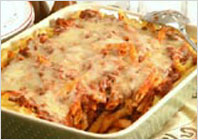 Запеканка из пасты и фарша с томатной пастой