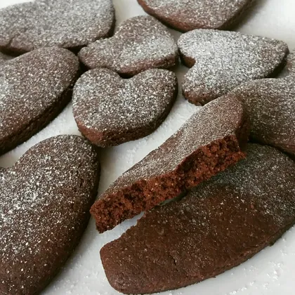 Печенье шоколадное 'сердечки'❤🍫☕