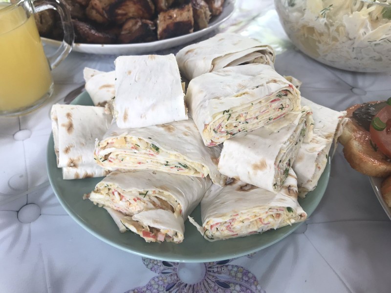 Закусочный рулет с крабовыми палочками!!!😋😋😋