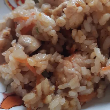 Рис с овощами и индейкой с китайским акцентом