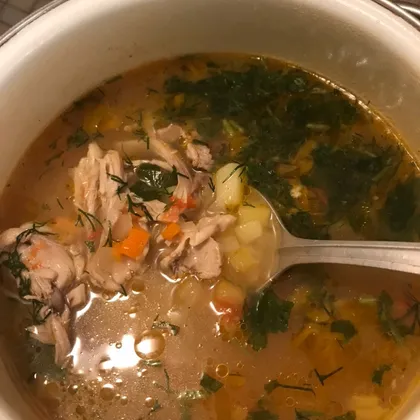 Куриный суп с белой фасолью