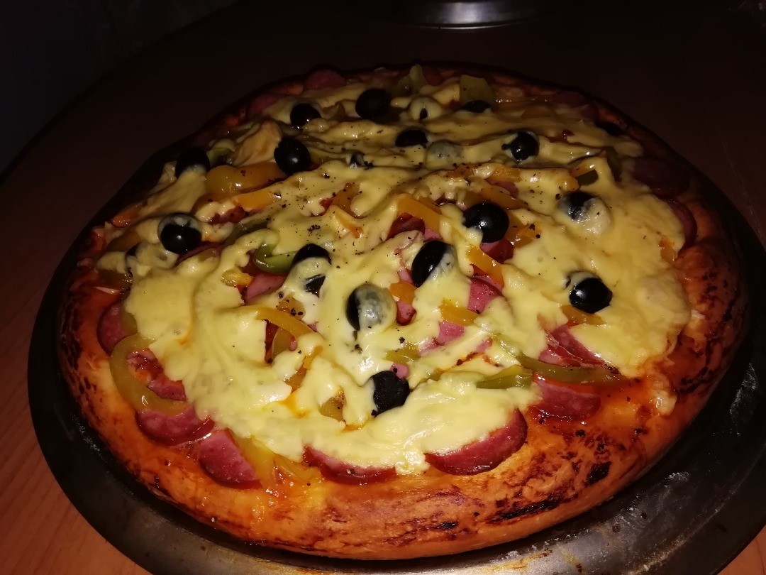 Рецепт №4: «Пицца с оливками и докторской колбасой» 🍕 - рецепт автора Vkusnostis AS