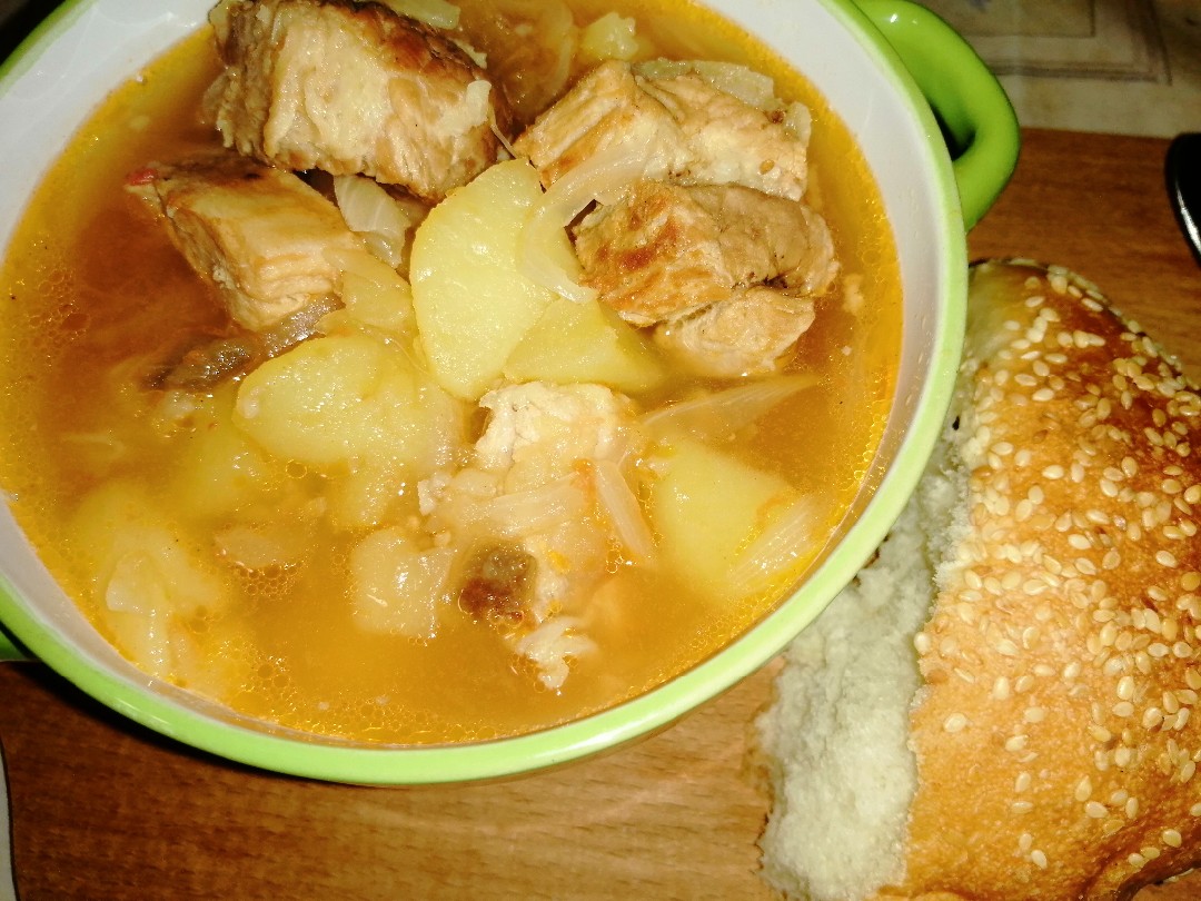 Картошка с мясом тушёная