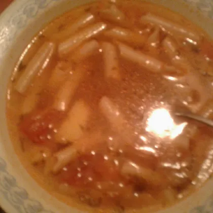 Суп с макаронами на курином бульоне