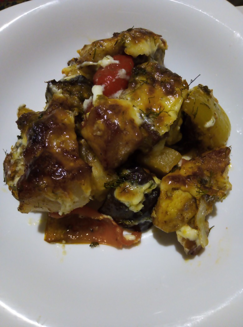 Грудинка с овощами