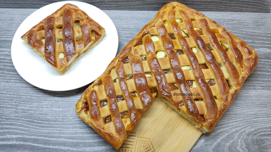 Пирог с калиной и яблоком - простое тесто для пирогов без яиц и молока
