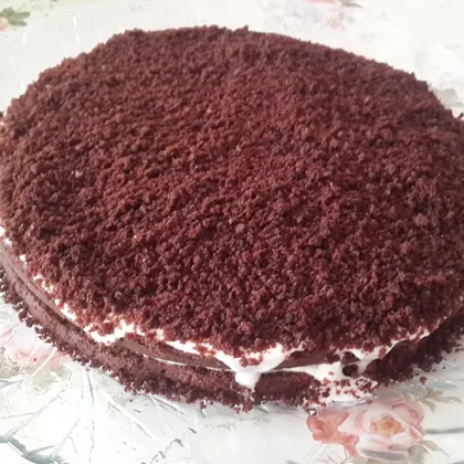 Шоколадно-кофейный пирог со сметанным кремом🍫