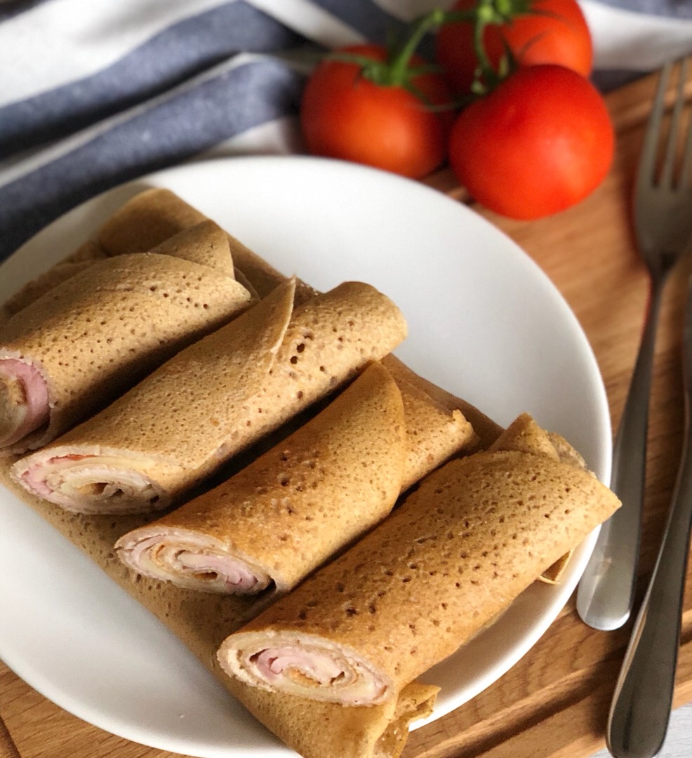 #пп блинчики с ветчиной и сыром 😋