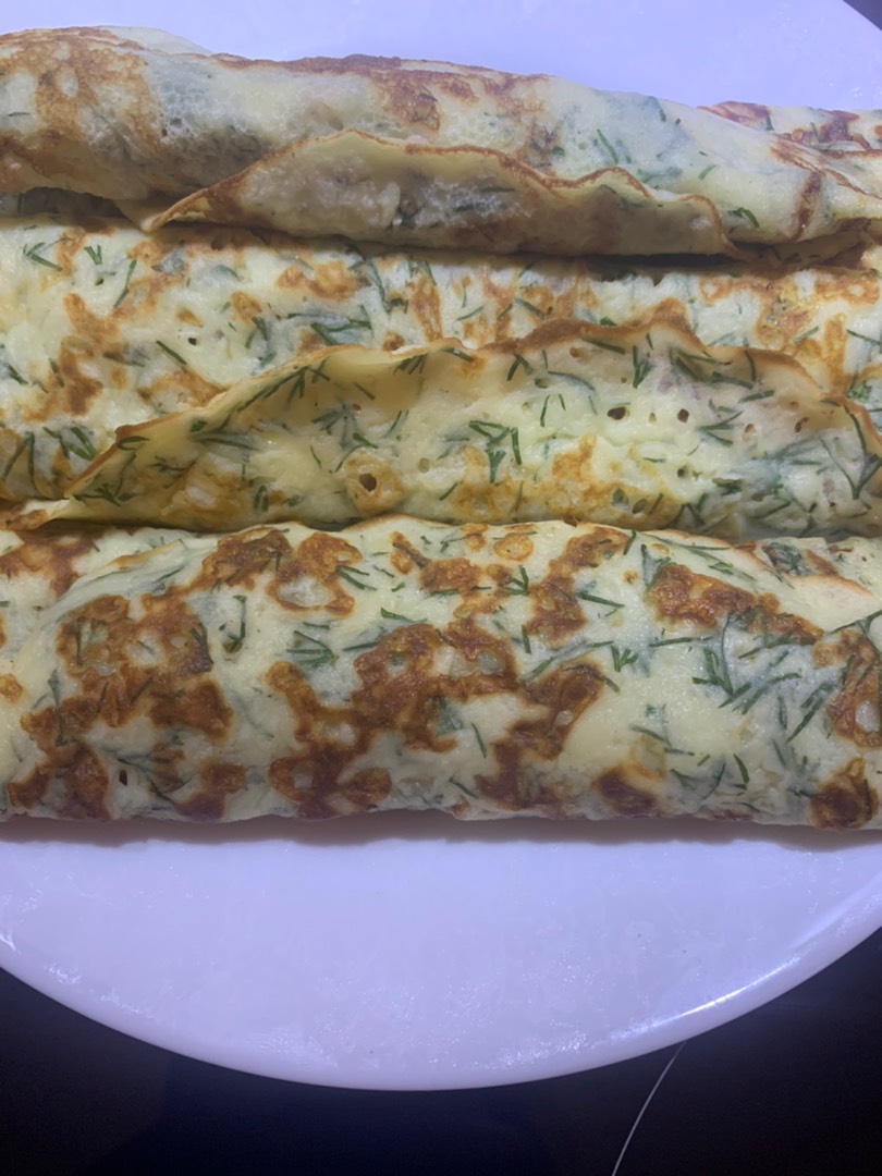 Блинчики сырные с зеленью